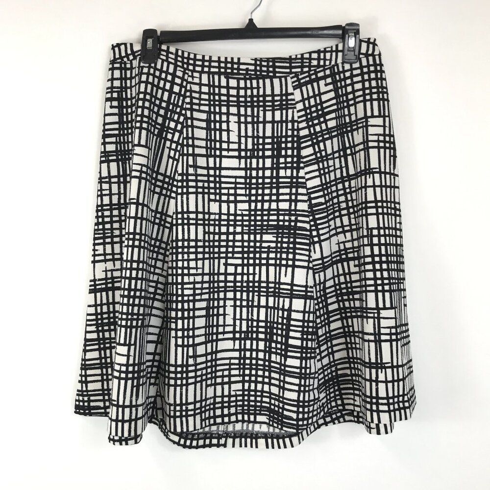 Ava & Viv Skater / Circle Skirt Women's Plus Size 14W Midi Zip Geometric Stretch